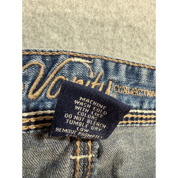 Vanity Wide Leg Bootcut Jeans Blue Medium Wash 32 Waist Stretch Boho Y2K Flare - Picture 15 of 17